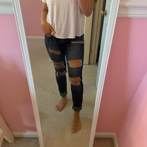 Ripped dark jeans